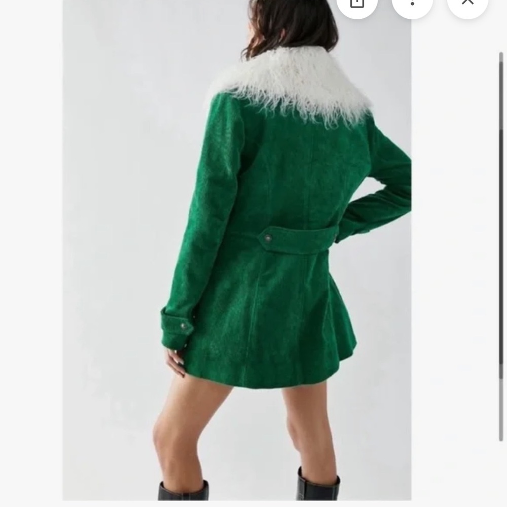 Free People Lady Lane Faux Fur Collar Corduroy Vintage Jacket S - Picture 2 of 7